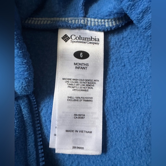 Columbia Baby 6 month Jester hood Blue footie EUC - Picture 5 of 10